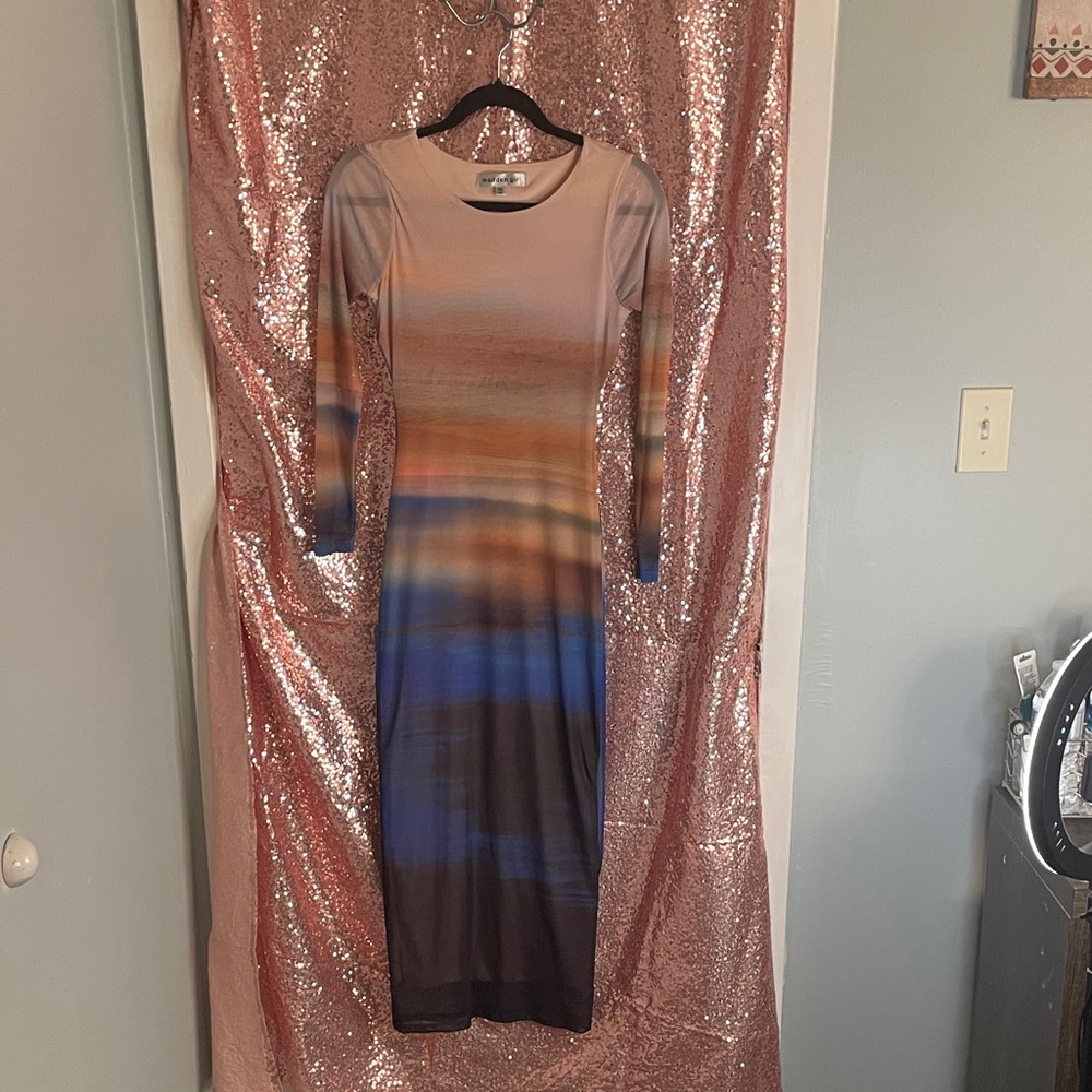 Madden Girl Gradient Long Sleeve Dress